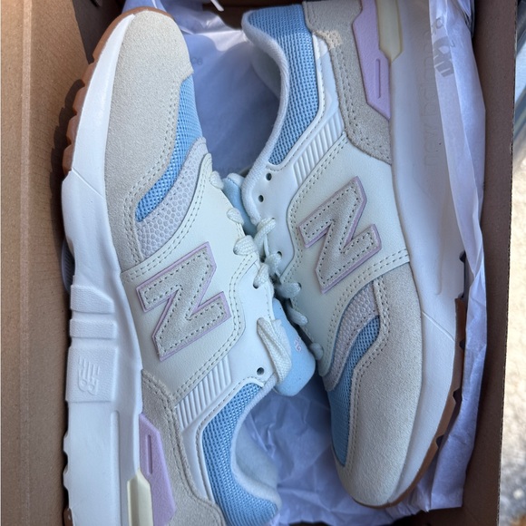 New Balance Shoes - New Balance 997 Beige, Blue, and Pink Sneakers